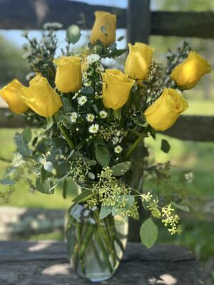 Dozen Rose Vase Arrangement