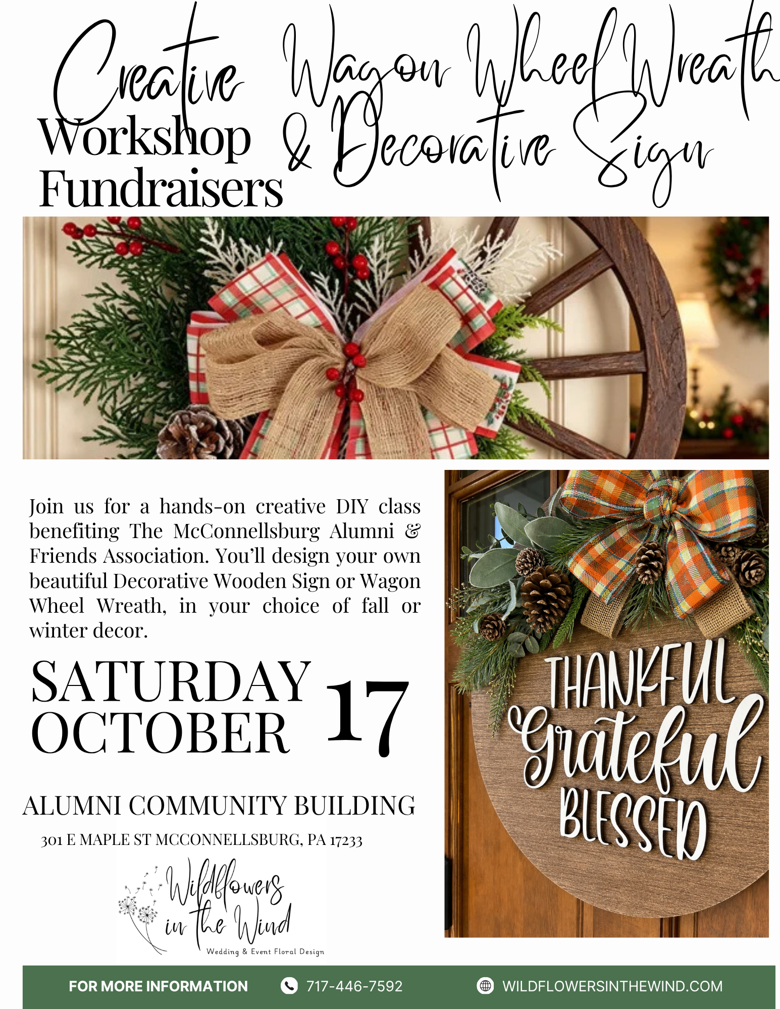 Wagon Wheel Wreath & Wooden Sign DIY Workshops